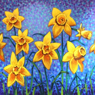 Spring Daffodils  - Acrylic on deep edge canvas - 24