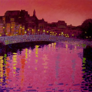 Twilight Ha'Penny Bridge - Acrylic on deep edge canvas  24