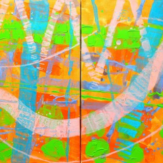 Abstract 23614 - Acrylic on deep edge canvas - Diptych ( 2 canvases ) 39