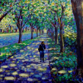 A Stroll On Griffth Avenue - Acrylic on canvas panel 16