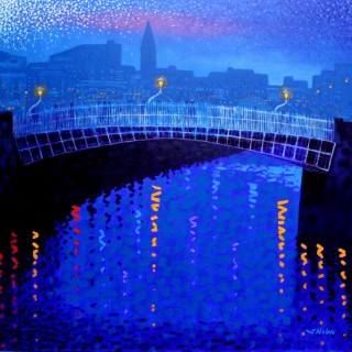 Starry Night In Dublin - Acrylic on deep edge canvas - 100 cm x 100 cm  SOLD