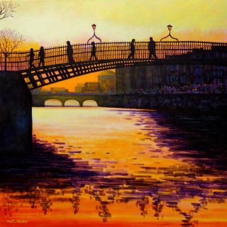 Ha' Penny Bridge Dublin - Acrylic on deep edge canvas 27