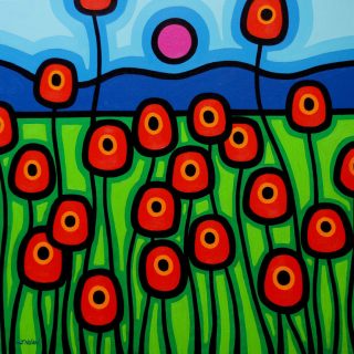 Poppies In Motion - Acrylic on deep edge canvas - Square  27