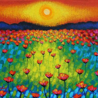 Poppy Sunburst - Acrylic on deep edge canvas 20