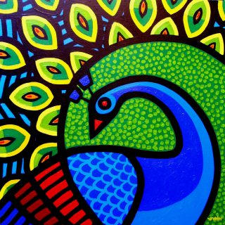 Peacock - Acrylic on deep edge canvas 20