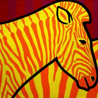 Cadmium Zebra - Acrylic on deep edge canvas - Square 24