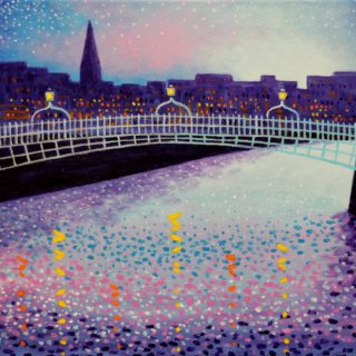 Ha Penny Bridge Acrylic On Stretched Canvas 12 Inches X 16 Inches SOLD €250