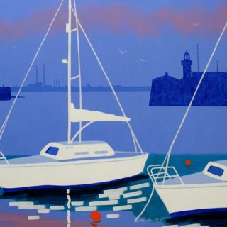 2 Yachts Dunlaoghaire Harbour Acrylic On Deep Edge Canvas 28inches X 40 Inches Framed €1,975. 12 Limited Edition, Gicleé prints of selected paintings are also available. Each print is signed, numbered and titled by John. The image size is 28 by 40cm approx on ivory mount measuring 40 by 50cm. Each print is priced at €165.