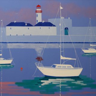 Dunlaoghaire Harbour Acrylic On Deep Edge Canvas 28inches X 40 Inches Framed SOLD 19 7 2020 B 003