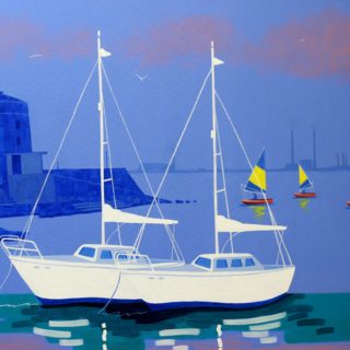 Seapoint Monkstown Acrylic On Deep Edge Canvas 28inches X 40 Inches Framed €1,975. 12 Limited Edition, Gicleé prints of selected paintings are also available. Each print is signed, numbered and titled by John. The image size is 28 by 40cm approx on ivory mount measuring 40 by 50cm. Each print is priced at €165.