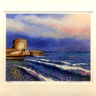 Seapoint Limited Edition Giclée Print: 30 prints only ( 35cm x 28cm) signed, numbered , titled and stamped by the artist. Mounted in conservation mounting board  (mount size 50cm x 40cm).  €165 incl. postage and packaging