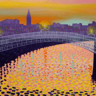 Autumn Ha'Penny Bridge H P 11 11 2020 032 - SOLD - acrylic on stretched canvas - 20