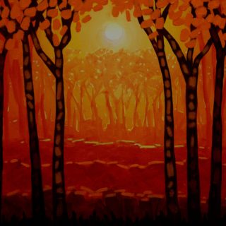 Autumn Woods 4 11 2020 051- Acrylic on stretched canvas - varnished- framed - 20