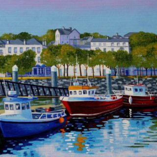 Howth View, Acrylic on canvas board, varnished and framed, 18