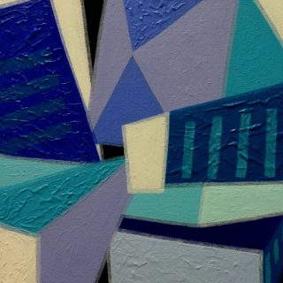 Blue Perspective 02 01 2024 0011 Acrylic, gesso, gel medium, varnish, on stretched canvas, 35cm x 28cm  €1,200