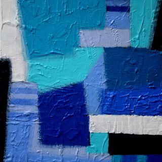 Blue Transformation 0044 Acrylic, gesso, gel medium, varnish, on stretched canvas, 35cm x 28cm  €1,200